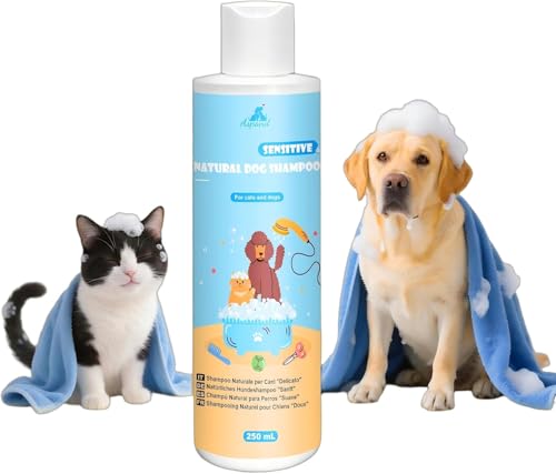 Aspand Shampooing Naturel Sensible pour Chiens Adultes et Chiots - Vegan - pH équilibré - sans Allergènes Parfumés - Nettoyant et Délicat - 250 ML
