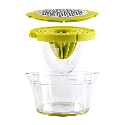 Presse-agrumes manuel multifonctionnel, 4 en 1, presse-agrumes à main pour oranges, citrons, agrumes, avec 2 aléseurs, de 400 ml – Image 5