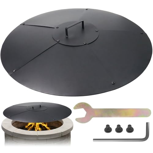 Hedday 28 Inch Fire Pit Lid, Heavy-Duty Steel Fire Pit Cover