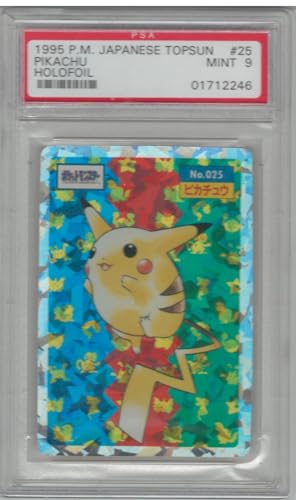 PSA Mint 9 1995 Pokemo Japanese Topsun Pikachu Prism HoloFoil Card