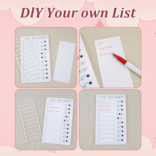 Checklist Boards To Do Liste Abwischbar 2 Stück To Do Planer Tafel Chore Chart Memo Checklist Boards mit 4 Blanko Papier, 2 Whiteboard-Marker, 4 DIY Aufkleber