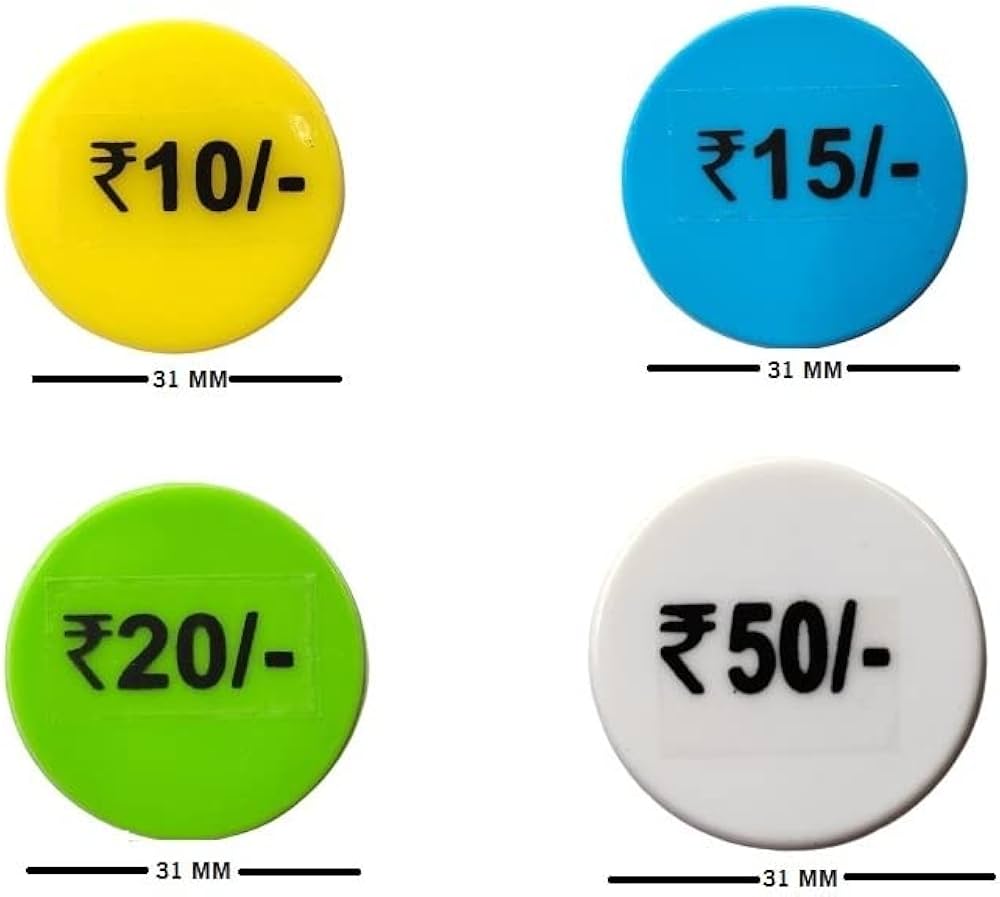 MOREL Combo of Rupees Token RS 10, RS 15, RS 20, RS 50 Plastic