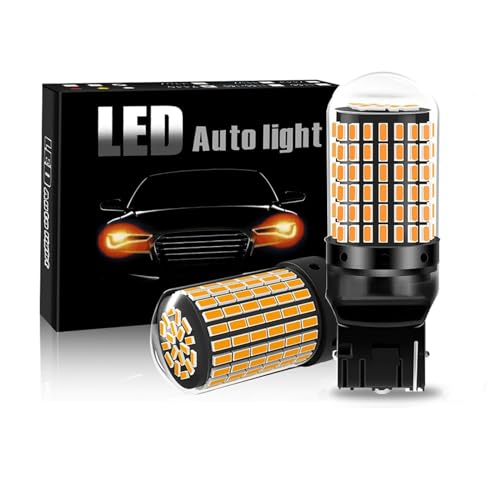Z-oneMart 7440 LED Bulbs Turn Signal Lights Amber Yellow 7441 7440NA T20 W21W WY21W Front Rear Turn Signal Bulb with Projector Replacement for Car, Truck, SUV, Motorcycle AC10-24V(2PCS)