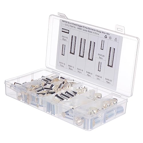 Raccords à Sertir Cuivre Ciieeo pour Câble Électrique - Boîtier de 190 Pièces de Calibre
