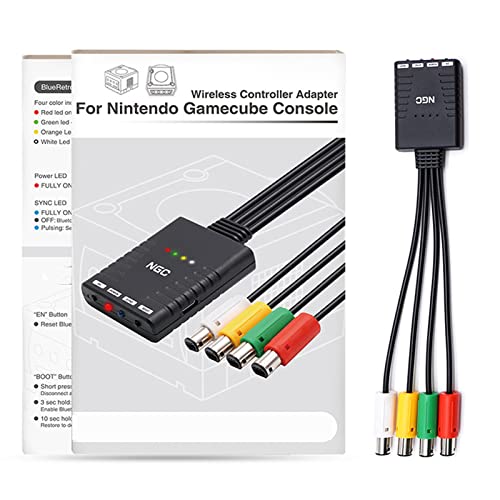 Fecamos Game Controller Adapter, High Sensitivity Zero Latency Wireless Controller Adapter Reset Button Configured Buttons For Game Consoles #TOP2
