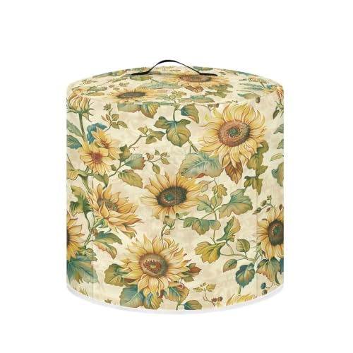 Image of Retro Sunflowers Patterns 3-Quart Air Fryer Dust Cover | Reusable Dustproof Gadgets for Use in All Styles of Kitchens Decor Kitchen Accessories 8 Quart for Picnic