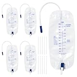 BeHerk Urinary Drainage Bag 1000ml Catheter Leg Bag, 5 Pack Catheter Leg Bags for Men, Catheter Bags...