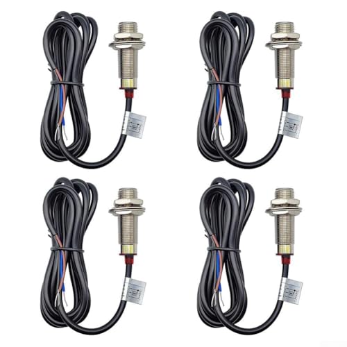 LatoYard Lot de 4 interrupteurs de capteur de proximité à effet Hall NJK-5002C, NPN NO, 3 fils, détection 10 mm, DC 5-30 V, IP65