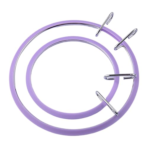 Generisch Cerchio da ricamo – Dannte Hoop – Capannoni di tensione per ricamo | 2 anelli in metallo regolabili per punto croce, ago e cucito | Mantiene il tessuto per cuciture precise e facile da