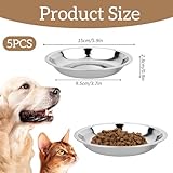 5 Stück Katzennäpfe Edelstahl, 15 cm Futternapf Katze für Katzen mit Breiten Schnurrhaaren Surefeed Futterschale Trinknapf Katze Napf Katze-Fressnapf Hundenapf Kleine Hunde, für Katzen Kleine Hunde