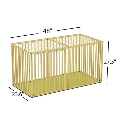 LURIVA Gaiola pesada para cães de aço grande com base de tapete, 122 cm C x 71 cm A para cães médios