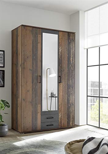 möbelando Kleiderschrank Schlafzimmerschrank Drehtürenschrank Schrank Schlafen Cilli I