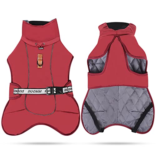 ALLSOPETS Manteau Chien Manteaux Chaud Manteaux d'hiver pour Chiens Grande Taille Chien Manteau Vêtements avec Réfléchissantes pour Chiens de Taille Moyenne et Grande Rouge Cover