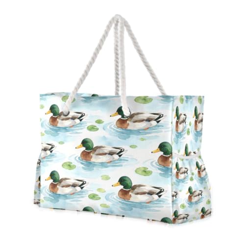 Sac fourre-tout léger en toile verte pour vos week-ends et sorties shopping