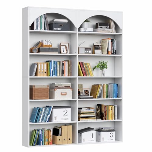 Gyfimoie 70.8’’ Tall Bookshelf and Bookcase, 7-Tier Double Wide Bookcase