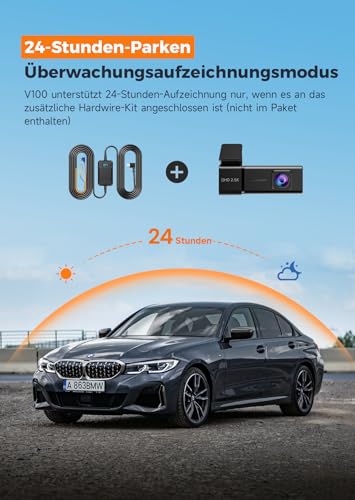 E-YEEGER 2,5K Dashcam Auto, Mini Auto Kamera WiFi Dash Cam mit App, 1440P Front Dashcam, 32GB Karte, Nachtsicht, WDR, G-Sensor, Loop-Aufnahme, 24H Parkmodus, 1,47\ IPS Bildschirm