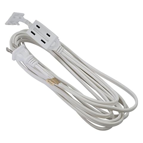 Otimo 12 Ft 3-Outlet Power Extension Cord 16/2, White Cover