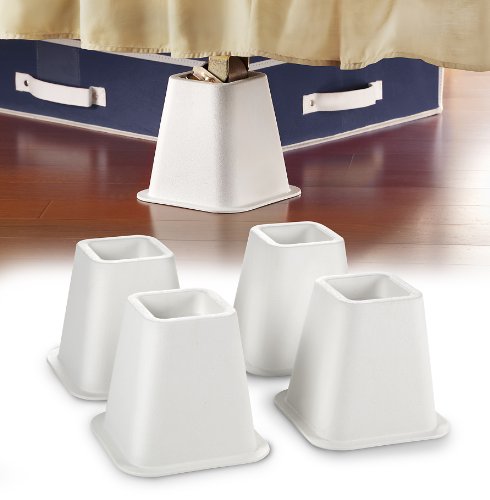 Simplify - 4-Count 6 inch Bed Riser & Silicone Grip Bottom- Patented Design