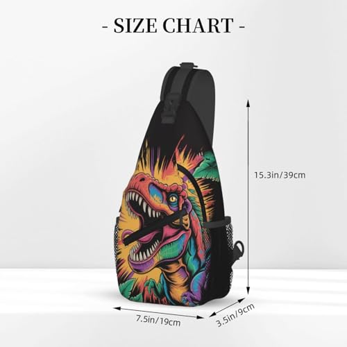 Dinosaur Crossbody Sling Bag For Women Men Adjustable Chest Bag Sling Backpack Casual Shoulder Bag Daypack3