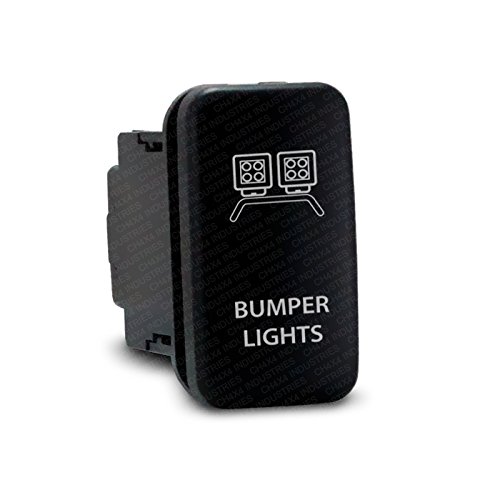 CH4X4 Push Switch for Toyota Tacoma, FJ Cruiser, Land Cruiser, Fortuner, Hilux, 4Runner, Prado 12V 3Amp - Bumper Lights Symbol - Green LED