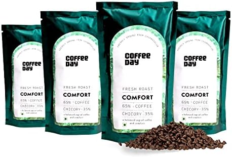 Cafe Coffee Day Comfort 200 Gm Each (Pack Of 4) | Filter Coffee Powder | 65% Coffee & 35% Chicory, Medium To Dark Roast | Ground Coffee Powder From Chikmagalur Estates, Packet