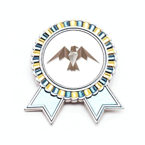 Broche aigle géométrique Origa en métal sculpté aux lignes architecturales