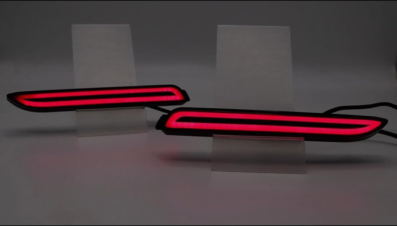 Generic L2R for Toyota RAV4 2019-2024 Exterior LED Rear Tail Fog Light Replacements Bumper Brake Lights Driving Lamp 2pcs Car Accessories (Red)