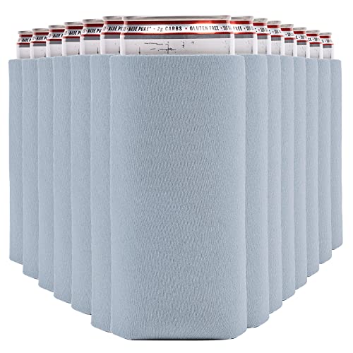Image of Slim Can Cooler Sleeves (30-Pack) Soft Insulated Slim Can Koolie for White Claw Seltzer & Slim Beer - HTV Blanks for Vinyl Projects - Skinny Can Koolies Bulk - Tall Can Coolies for Slim Cans (Gray)