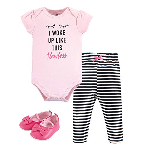 Image of Little Treasure Unisex Baby Cotton Bodysuit, Pant and Shoe Set
