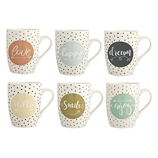 H&h set 6 mug new bone china enjoy cc 350