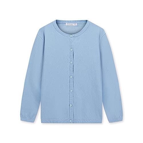 CUNYI Girl's Button-up Cardigan Cotton Knit Sweater