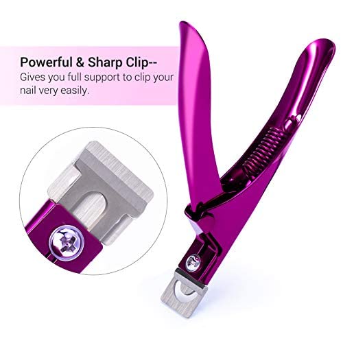 Professional Acrylic Nail Clipper Fake False Nails Tip Cutter Nail Trimmer for Artificial Nail Manicure Pedicure Sharp Rustproof Nail Art Tool Home DIY Use Red