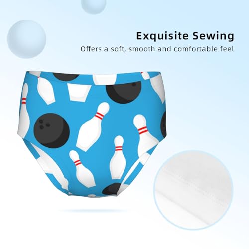 Sport Bowling Ball And Bowling Pins Girls' Underwear Soft Cotton Little Girls Panties Comfort Briefs3