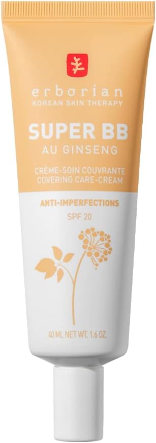 Erborian Super BB Cream with Ginseng - Full coverage BB cream for acne prone skin - Nude 40ML