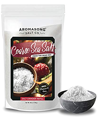 Aromasong Organic Sea Salt, - Coarse Grain, Large Bulk RESEALABLE Bag of 2.43