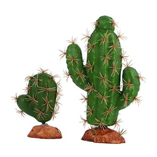 BESPORTBLE 2pcs Artificial Fish Tank Plants Reptile Tank Accessories Succulent Cactus Decor No Fertilizer Required