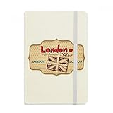 Classificazione: Taccuino DIYthinker UK Londra Union Jack Stamp Taccuino Tessuto Copertina rigida Diario della rivista classica A5 A5 (144 x 210mm) Multicolore
