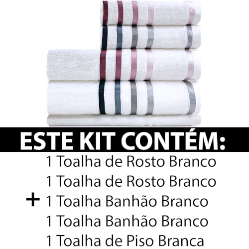 Jogo de toalhas Banhão Gigante Karsten Lumina 5 Peças - Fio Penteado - Emcompre