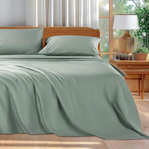 Shilucheng 100% Cotton Queen Size Sheets Set - 600 Thread