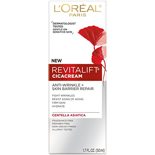 L'Oreal Paris Revitalift Cicacream Anti-Aging Face Moisturizer with Centella Asiatica for Anti-Wrinkle and Skin Barrier Repair, Fragrance Free, Paraben Free, 1.7 fl; oz