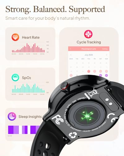 Image of Smart Watch for Women Men, for Android iOS with Sleep & Calorie Monitor, Pedometer Fitness Tracker, Bluetooth Call, IP68 Waterproof, 112+ Sport Modes Round Face Smartwatch (Black)