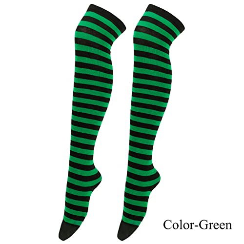 ASFGIMUJ Striped Thigh High Socks Women Christmas Over The Knee Stockings - image 3