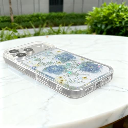 Coque iPhone 17 Pro Max esthétique florale bleue pour look printanier - 6