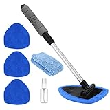 Gven Car Window Cleaner Windshield Cleaning Tool Auto Glass Cleaner Wand with Reusable Microfiber Al
