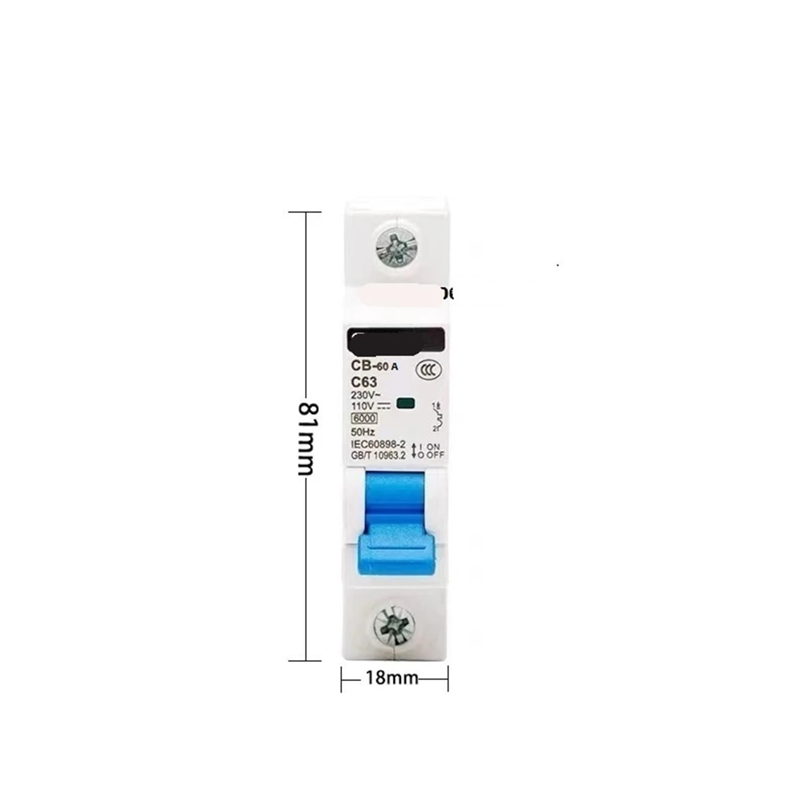 Interruttore miniaturizzato su guida DIN 63A 125A DC 110V 220V AC 230V 400V 1 pezzo(2P DC 12-220V,32A)