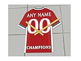 Unsere Hemd-Uhren – laminiertes Hemd-Design an 3 mm breiten, klaren Acryl-Schliff-Form – professionell montiert – 195 mm x 180 mm – keine Ziffern – nur Shirt-Design – goldene Zeiger.