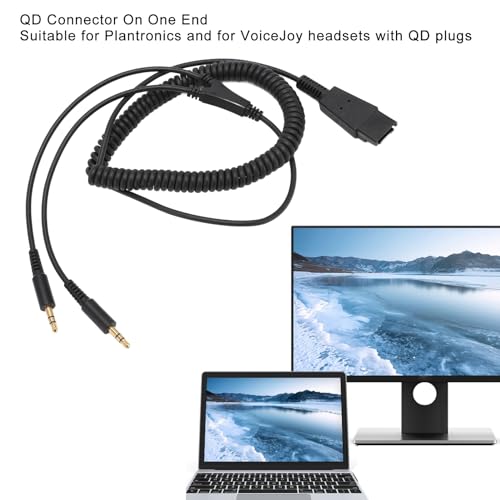 Desconexão Rápida para Cabo de 3,5 Mm, Cabo Adaptador Duplo de 3,5 Mm Com Conector QD para Plantroni