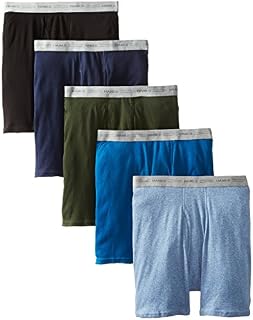 Hanes Men's 5-Pack Exposed Waistband Boxer Briefs, Assorted, Medium
