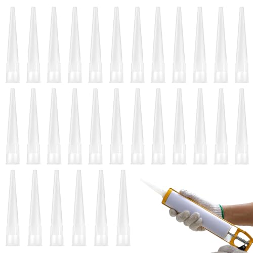ZFRITP - 30 Pcs Cartouche Douilles,Embouts de Cartouche,Buse pour Silicone,Buse de Cartouche,Embout Cartouche Silicone,Canule,Applicateur de Buses en Silicone pour Mastic Adhésif et Pistolet à Calfeutrer.