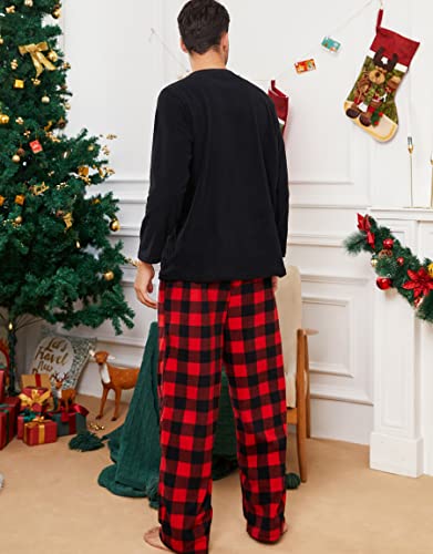 U2SKIIN Mens Fleece Pajama Pants, Warm Plaid Lounge Pj Bottoms for Men with Pockets Soft4